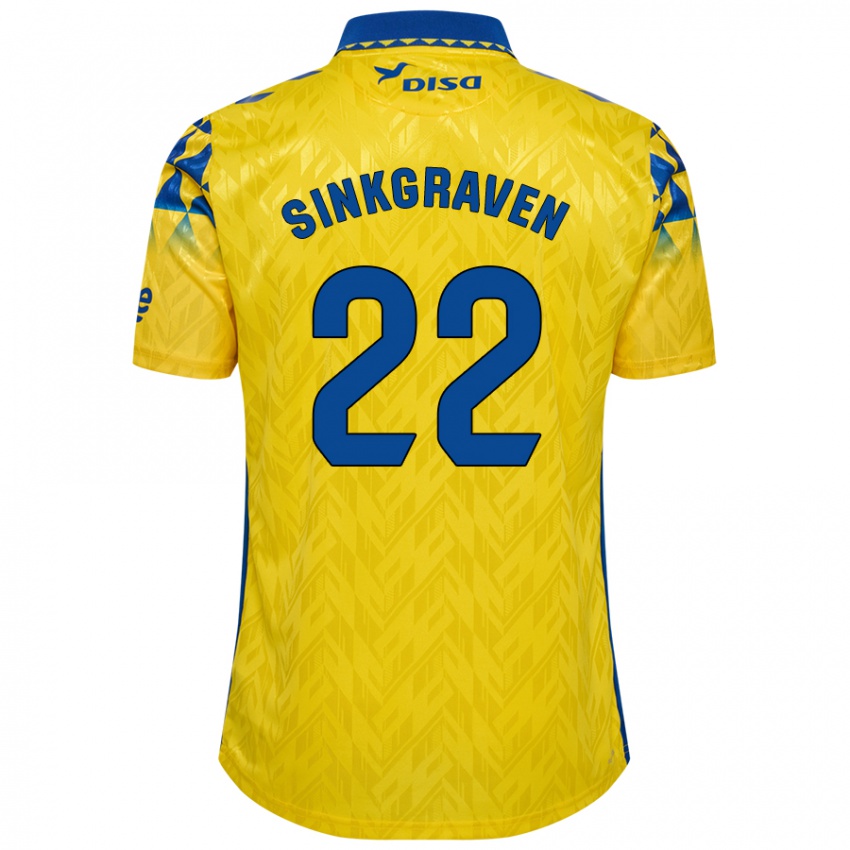 Hombre Camiseta Daley Sinkgraven #22 Amarillo Azul 1ª Equipación 2024/25 La Camisa Chile