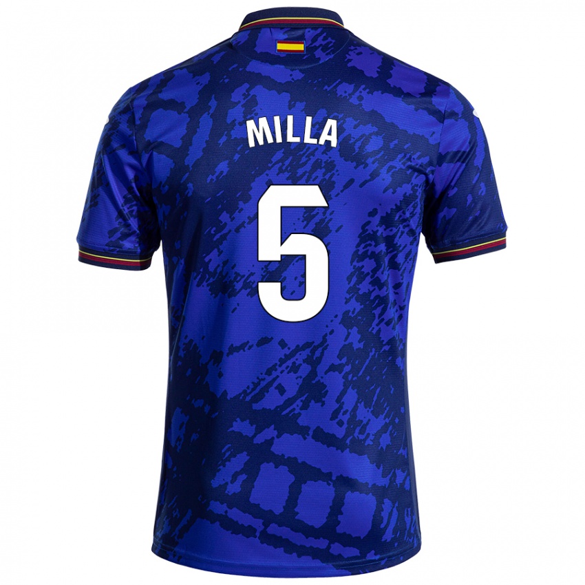 Hombre Camiseta Luis Milla #5 Azul Más Oscuro 1ª Equipación 2024/25 La Camisa Chile