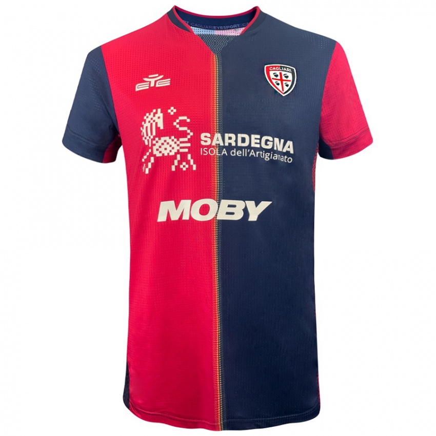 Hombre Camiseta Riccardo Sara #0 Rojo Azul Más Oscuro 1ª Equipación 2024/25 La Camisa Chile