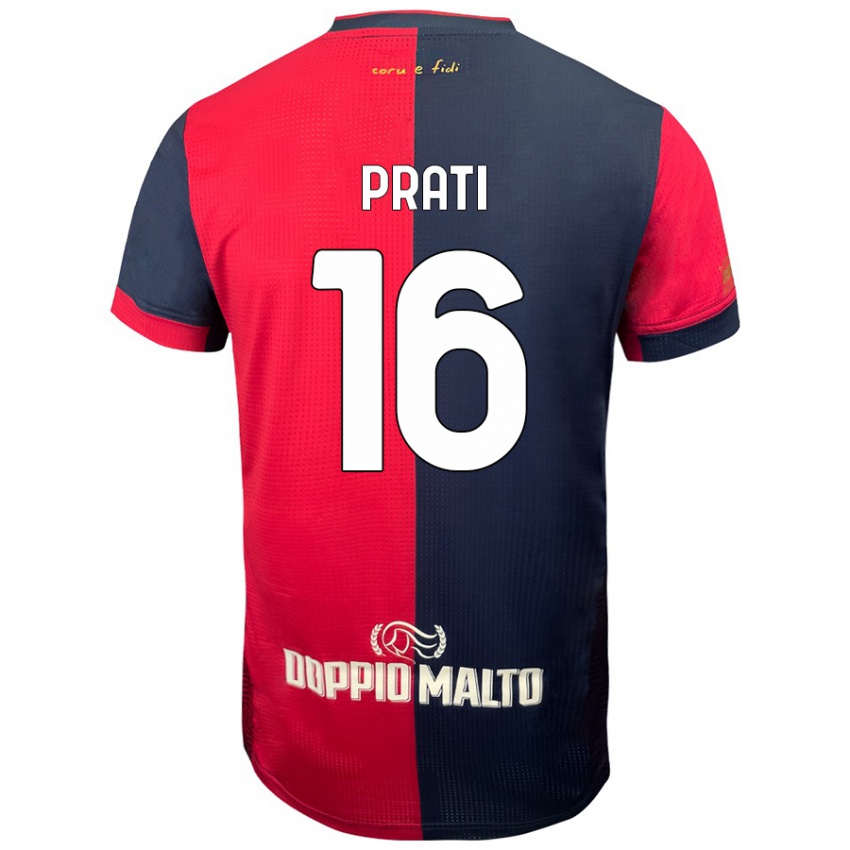 Hombre Camiseta Matteo Prati #16 Rojo Azul Más Oscuro 1ª Equipación 2024/25 La Camisa Chile