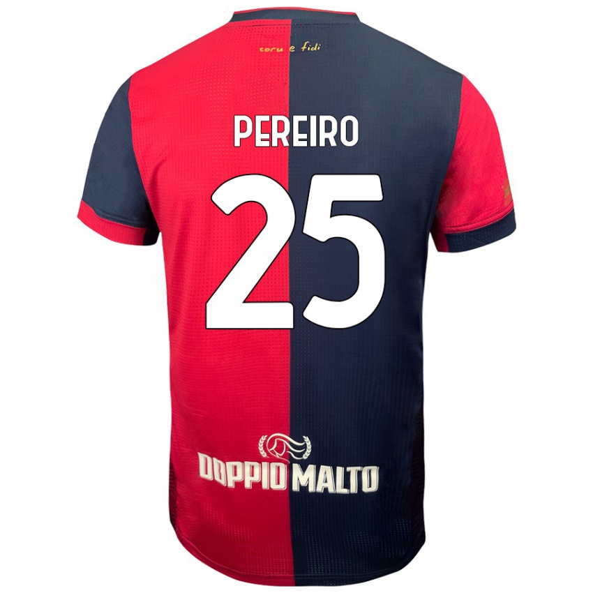 Hombre Camiseta Gastón Pereiro #25 Rojo Azul Más Oscuro 1ª Equipación 2024/25 La Camisa Chile