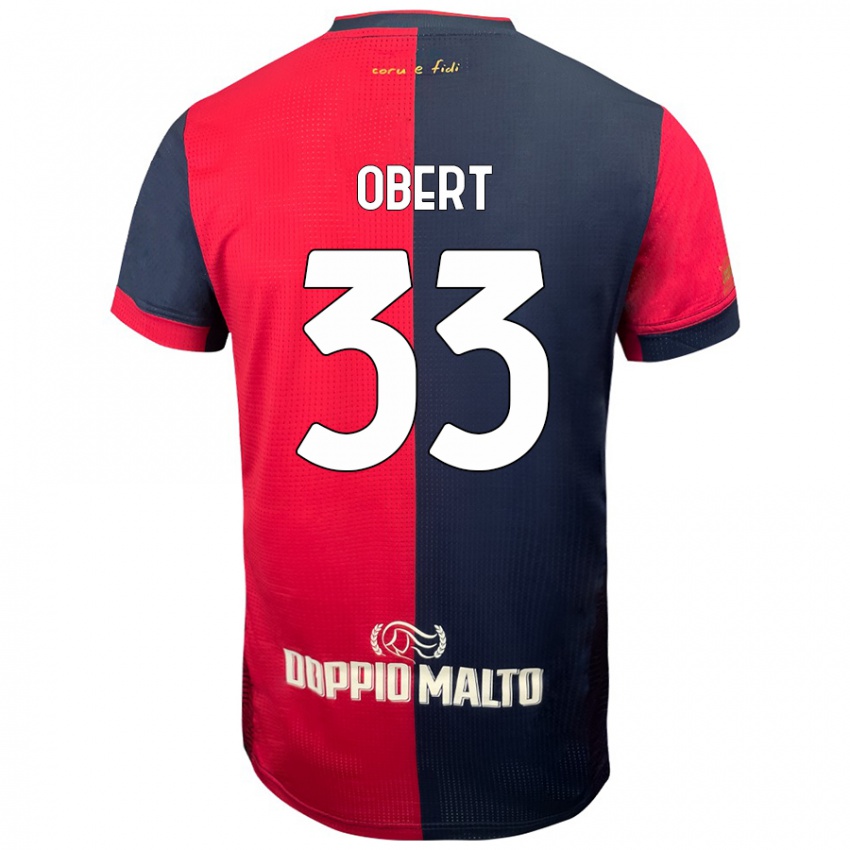 Hombre Camiseta Adam Obert #33 Rojo Azul Más Oscuro 1ª Equipación 2024/25 La Camisa Chile