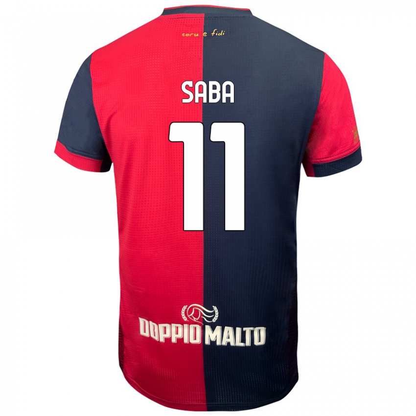 Hombre Camiseta Alessio Saba #11 Rojo Azul Más Oscuro 1ª Equipación 2024/25 La Camisa Chile