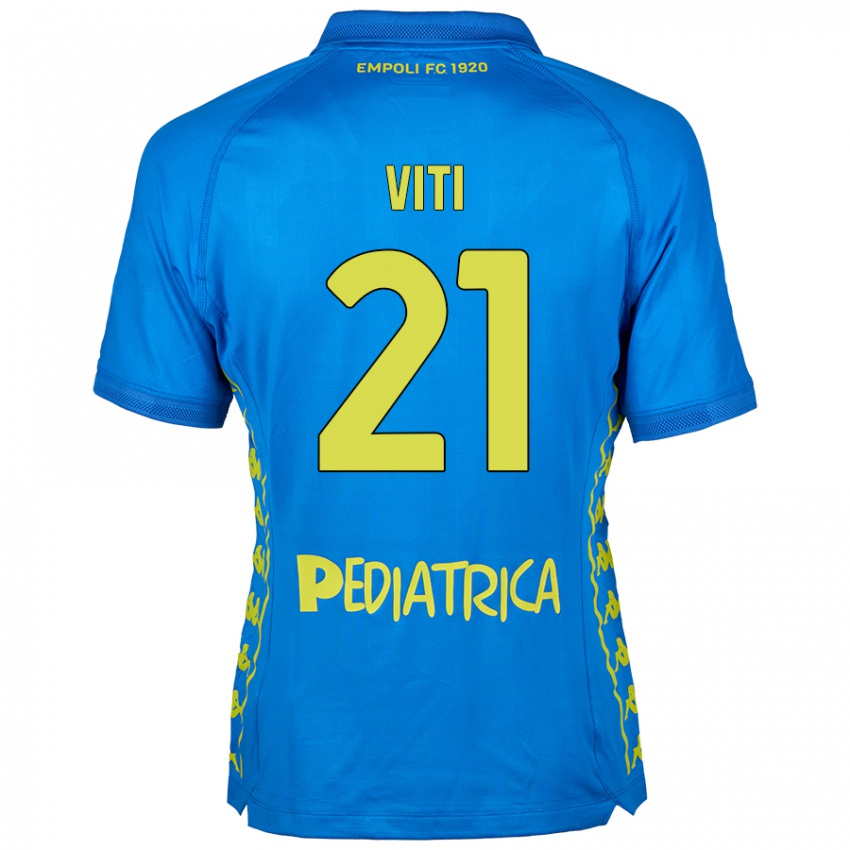 Hombre Camiseta Mattia Viti #21 Azul 1ª Equipación 2024/25 La Camisa Chile