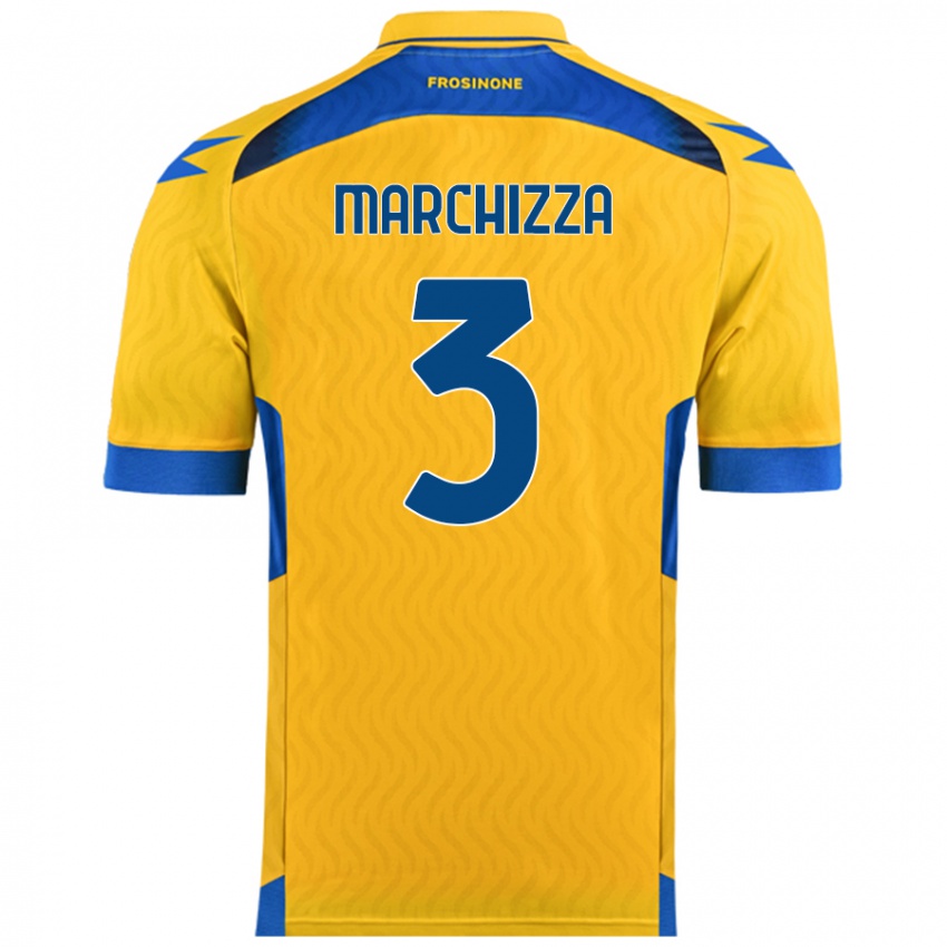 Hombre Camiseta Riccardo Marchizza #3 Amarillo 1ª Equipación 2024/25 La Camisa Chile