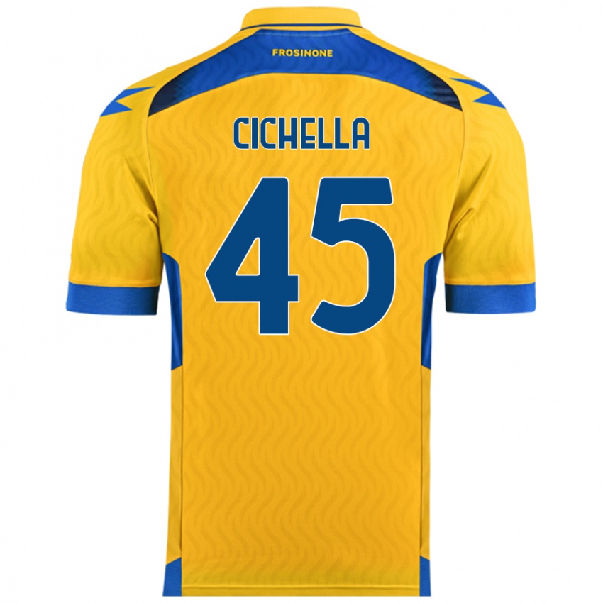 Hombre Camiseta Matteo Cichella #45 Amarillo 1ª Equipación 2024/25 La Camisa Chile