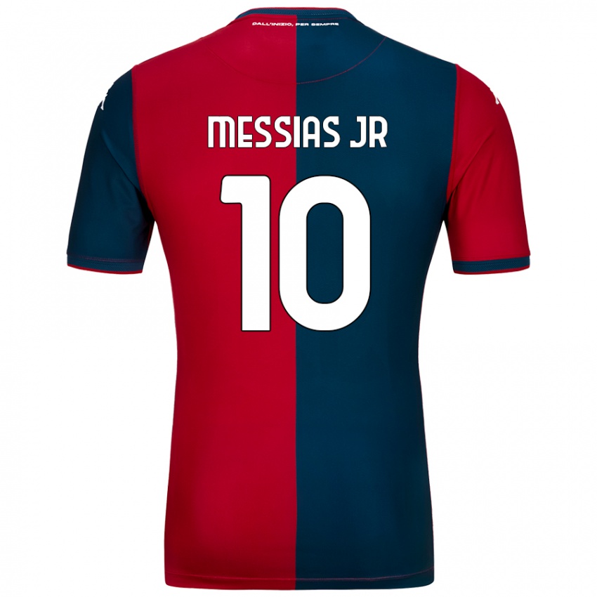 Hombre Camiseta Junior Messias #10 Rojo Azul Oscuro 1ª Equipación 2024/25 La Camisa Chile