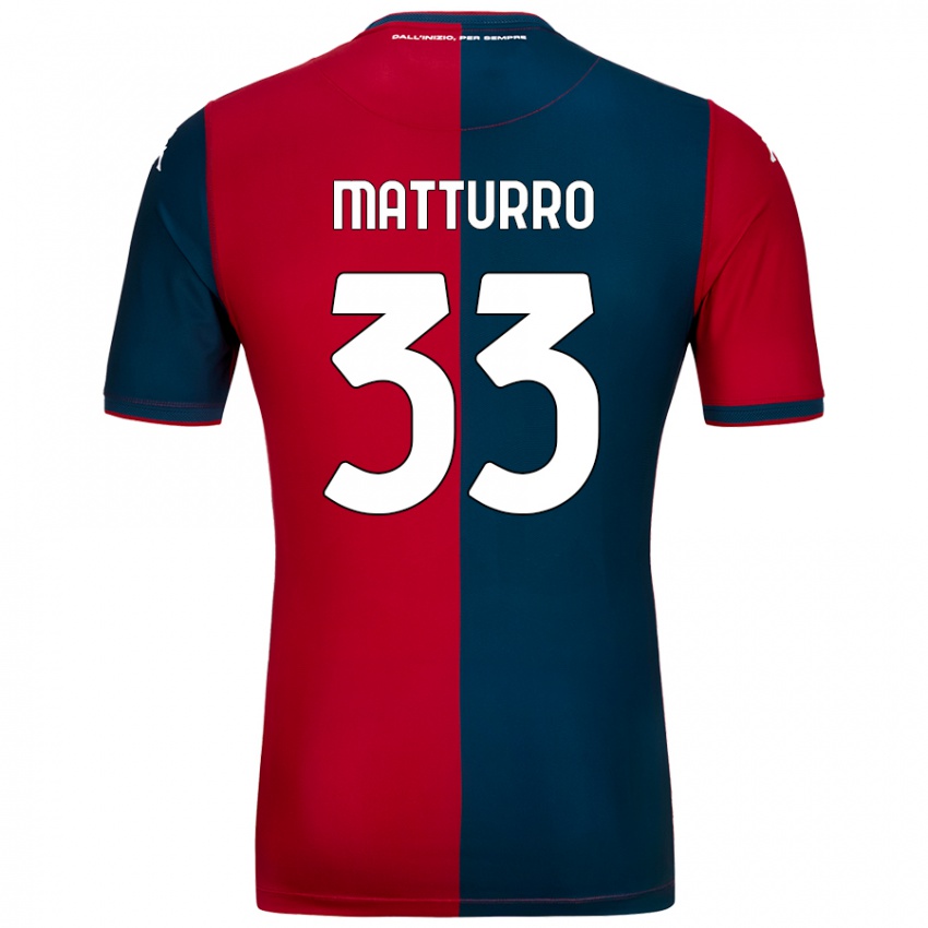 Hombre Camiseta Alan Matturro #33 Rojo Azul Oscuro 1ª Equipación 2024/25 La Camisa Chile