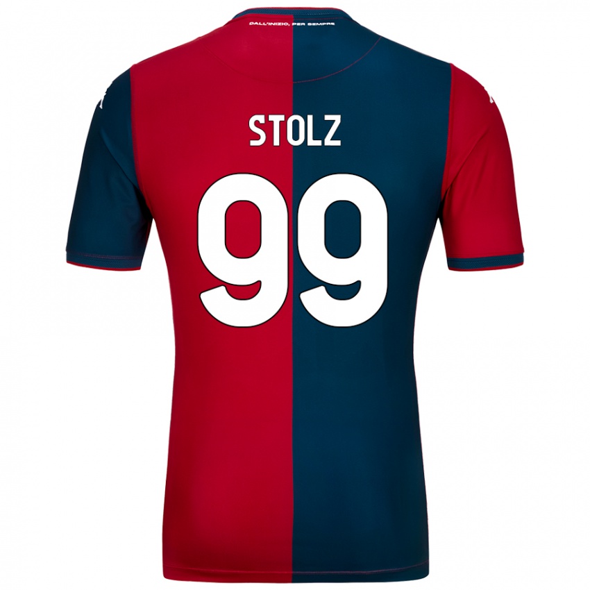 Hombre Camiseta Franz Stolz #99 Rojo Azul Oscuro 1ª Equipación 2024/25 La Camisa Chile