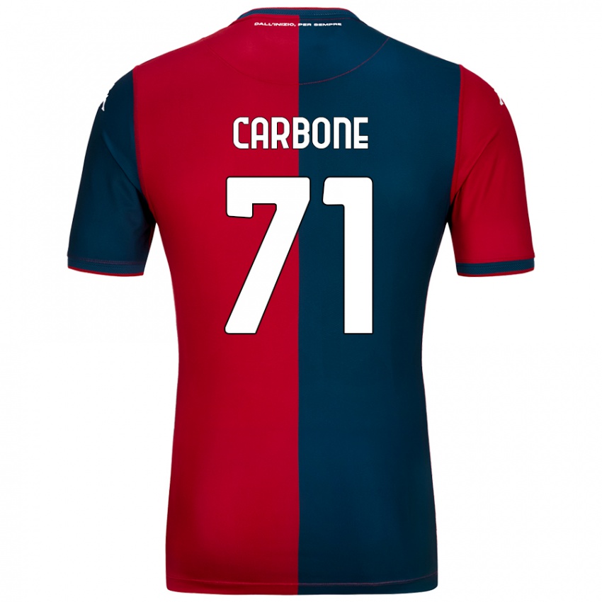 Hombre Camiseta Filippo Carbone #71 Rojo Azul Oscuro 1ª Equipación 2024/25 La Camisa Chile