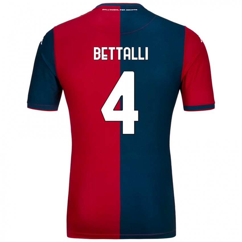 Hombre Camiseta Giorgia Bettalli #4 Rojo Azul Oscuro 1ª Equipación 2024/25 La Camisa Chile