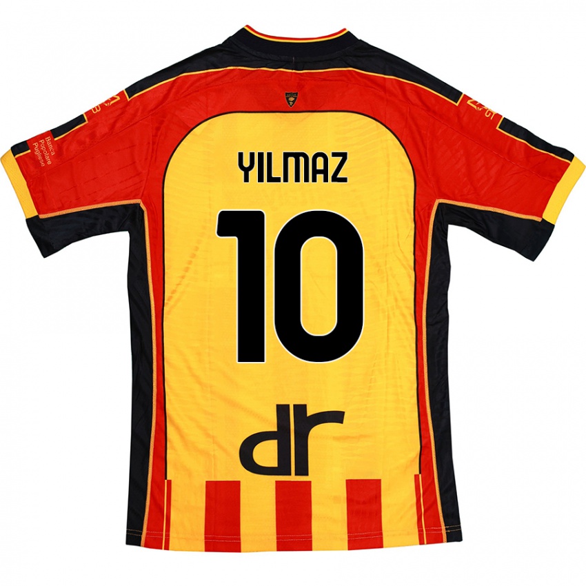 Hombre Camiseta Enes Yilmaz #10 Amarillo Rojo 1ª Equipación 2024/25 La Camisa Chile