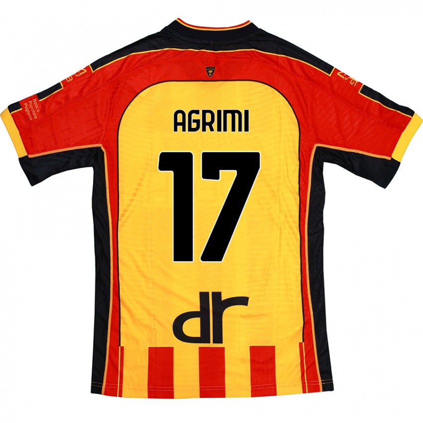 Hombre Camiseta Matteo Agrimi #17 Amarillo Rojo 1ª Equipación 2024/25 La Camisa Chile