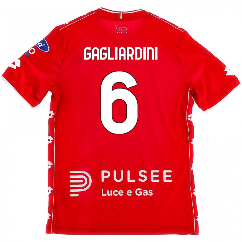 Hombre Camiseta Roberto Gagliardini #6 Rojo Blanco 1ª Equipación 2024/25 La Camisa Chile