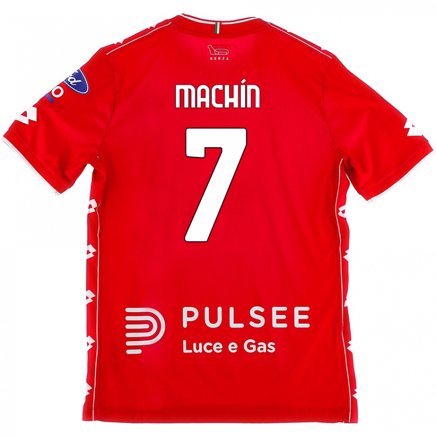 Hombre Camiseta José Machín #7 Rojo Blanco 1ª Equipación 2024/25 La Camisa Chile