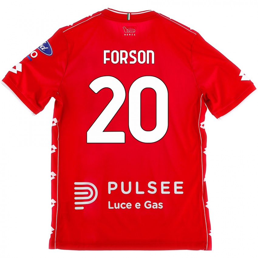 Hombre Camiseta Omari Forson #20 Rojo Blanco 1ª Equipación 2024/25 La Camisa Chile