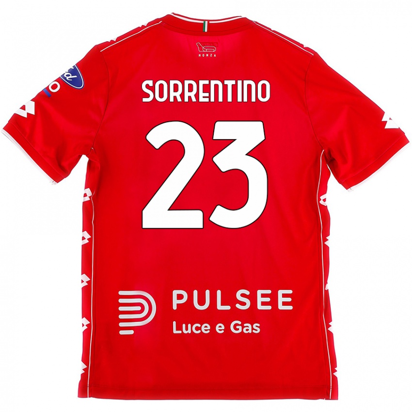 Hombre Camiseta Alessandro Sorrentino #23 Rojo Blanco 1ª Equipación 2024/25 La Camisa Chile