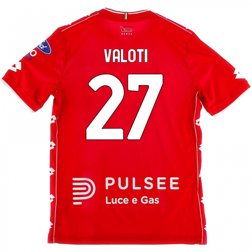 Hombre Camiseta Mattia Valoti #27 Rojo Blanco 1ª Equipación 2024/25 La Camisa Chile