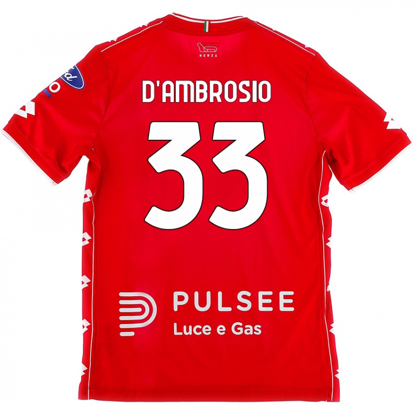 Hombre Camiseta Danilo D'ambrosio #33 Rojo Blanco 1ª Equipación 2024/25 La Camisa Chile