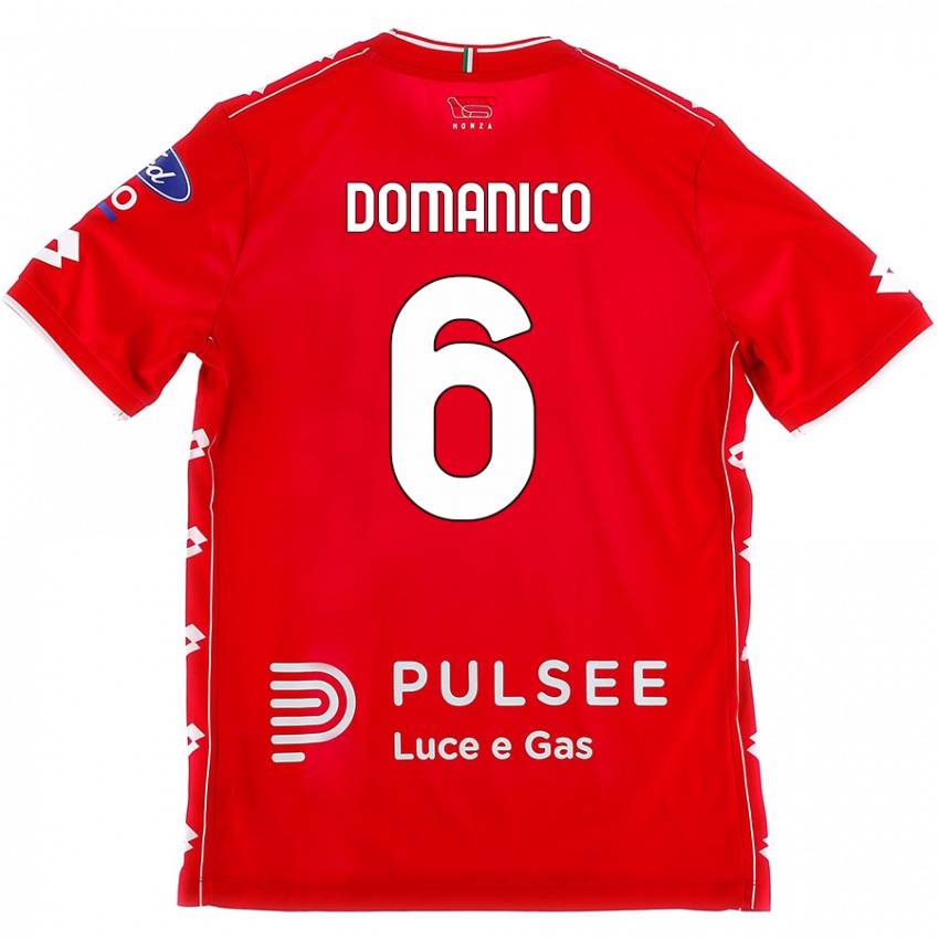 Hombre Camiseta Saverio Domanico #6 Rojo Blanco 1ª Equipación 2024/25 La Camisa Chile