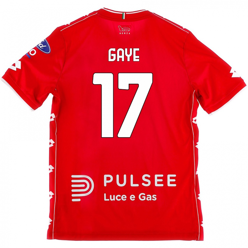 Hombre Camiseta Mamadou Gaye #17 Rojo Blanco 1ª Equipación 2024/25 La Camisa Chile