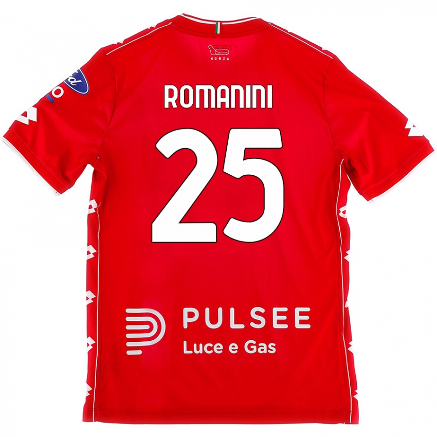 Hombre Camiseta Andrea Romanini #25 Rojo Blanco 1ª Equipación 2024/25 La Camisa Chile