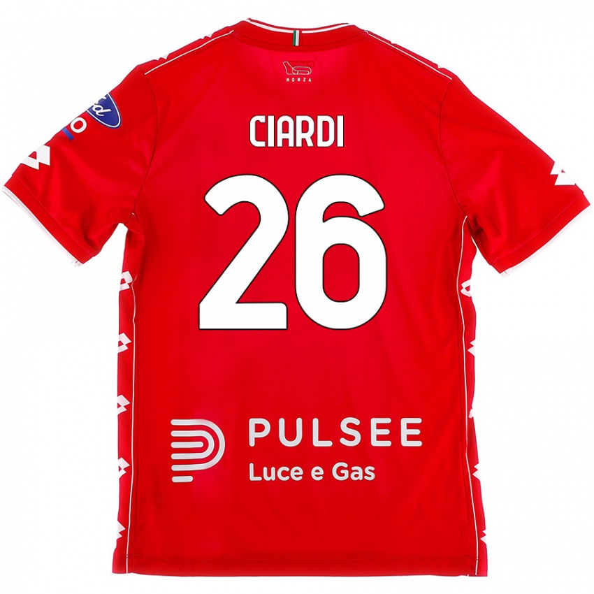 Hombre Camiseta Tommaso Ciardi #26 Rojo Blanco 1ª Equipación 2024/25 La Camisa Chile