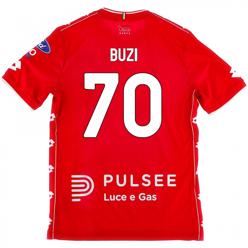 Hombre Camiseta Luis Buzi #70 Rojo Blanco 1ª Equipación 2024/25 La Camisa Chile