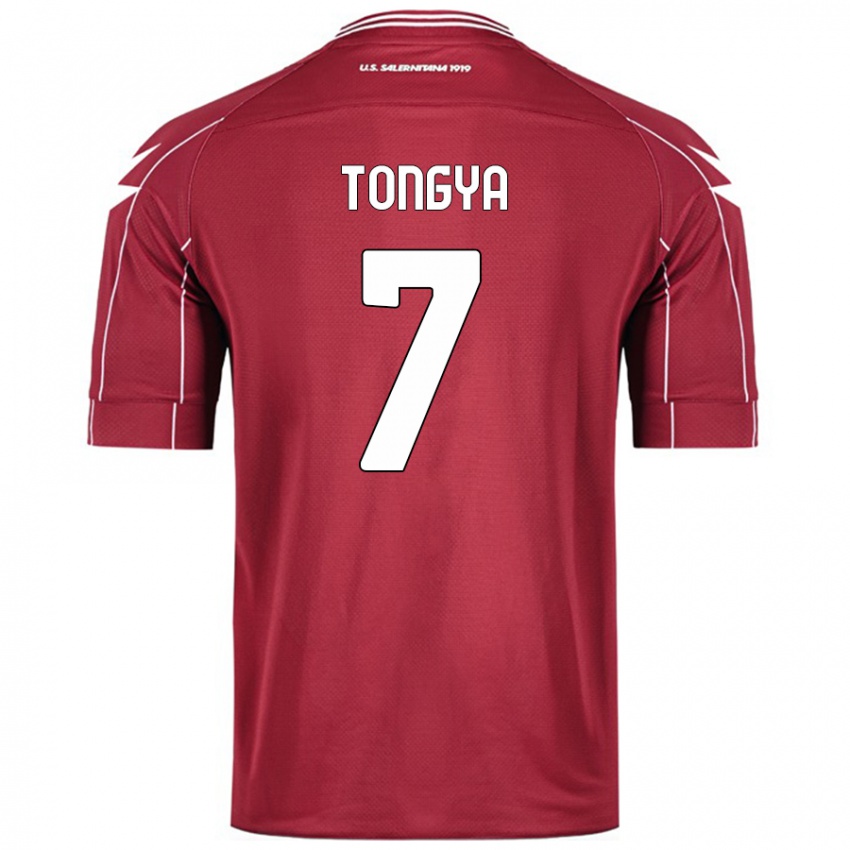 Hombre Camiseta Franco Tongya #7 Borgoña 1ª Equipación 2024/25 La Camisa Chile