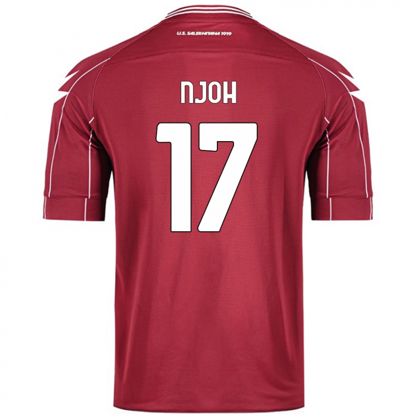 Hombre Camiseta Lilian Njoh #17 Borgoña 1ª Equipación 2024/25 La Camisa Chile