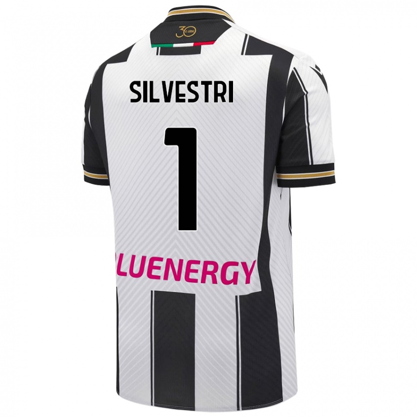 Hombre Camiseta Marco Silvestri #1 Blanco Negro 1ª Equipación 2024/25 La Camisa Chile