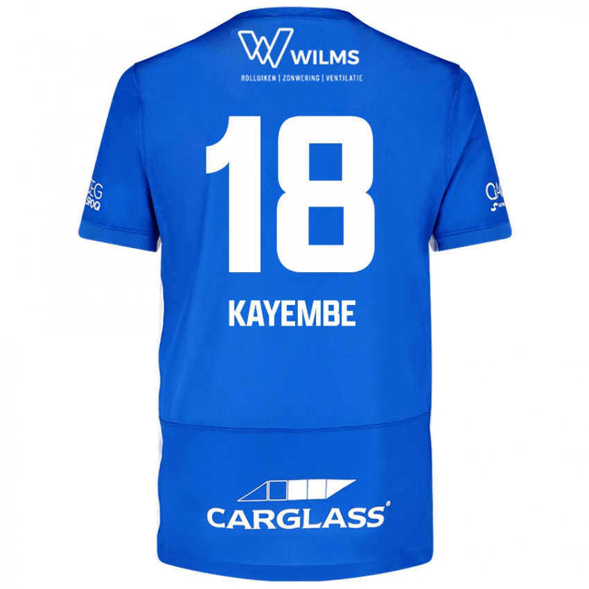 Hombre Camiseta Joris Kayembe #18 Azul 1ª Equipación 2024/25 La Camisa Chile