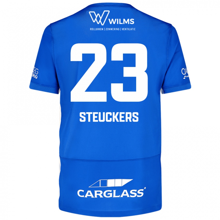 Hombre Camiseta Jarne Steuckers #23 Azul 1ª Equipación 2024/25 La Camisa Chile