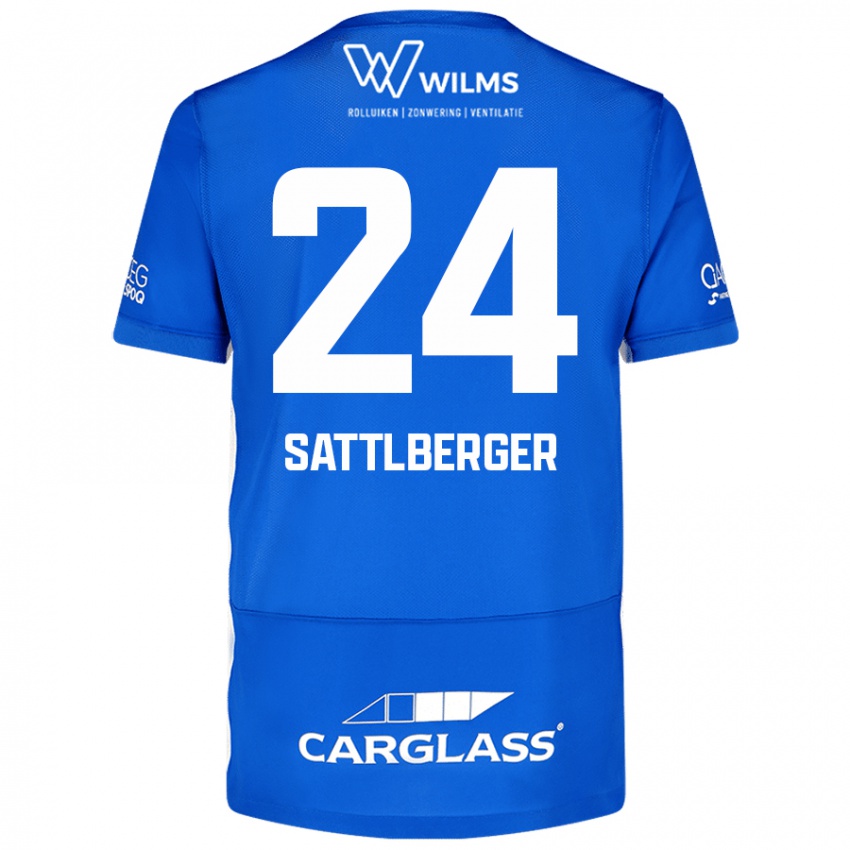 Hombre Camiseta Nikolas Sattlberger #24 Azul 1ª Equipación 2024/25 La Camisa Chile