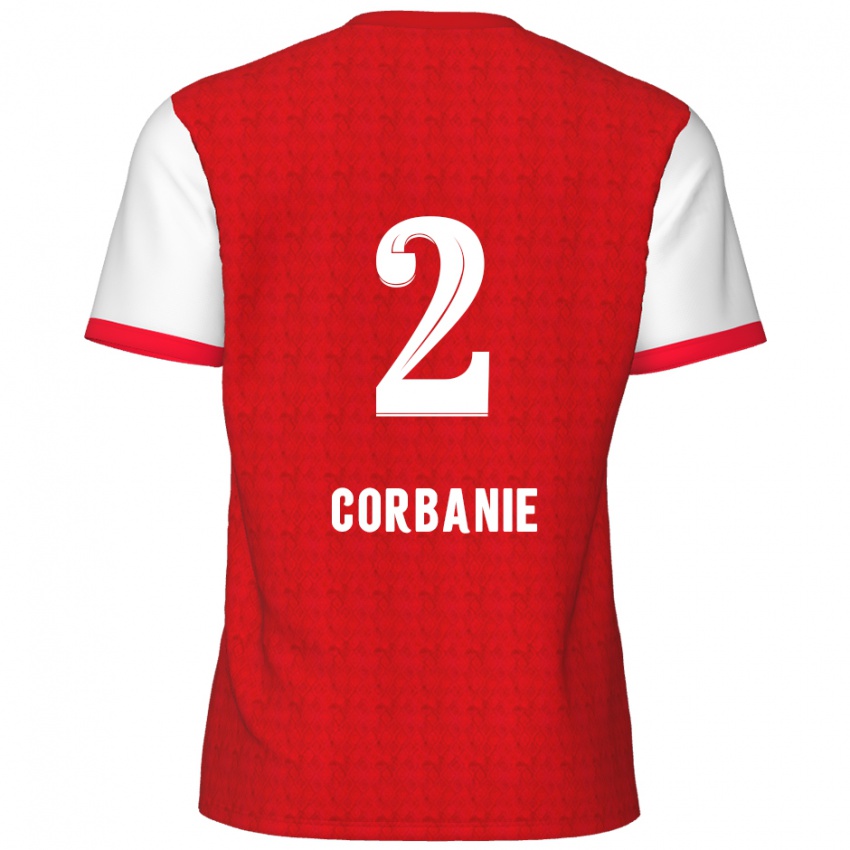 Hombre Camiseta Kobe Corbanie #2 Rojo Blanco 1ª Equipación 2024/25 La Camisa Chile