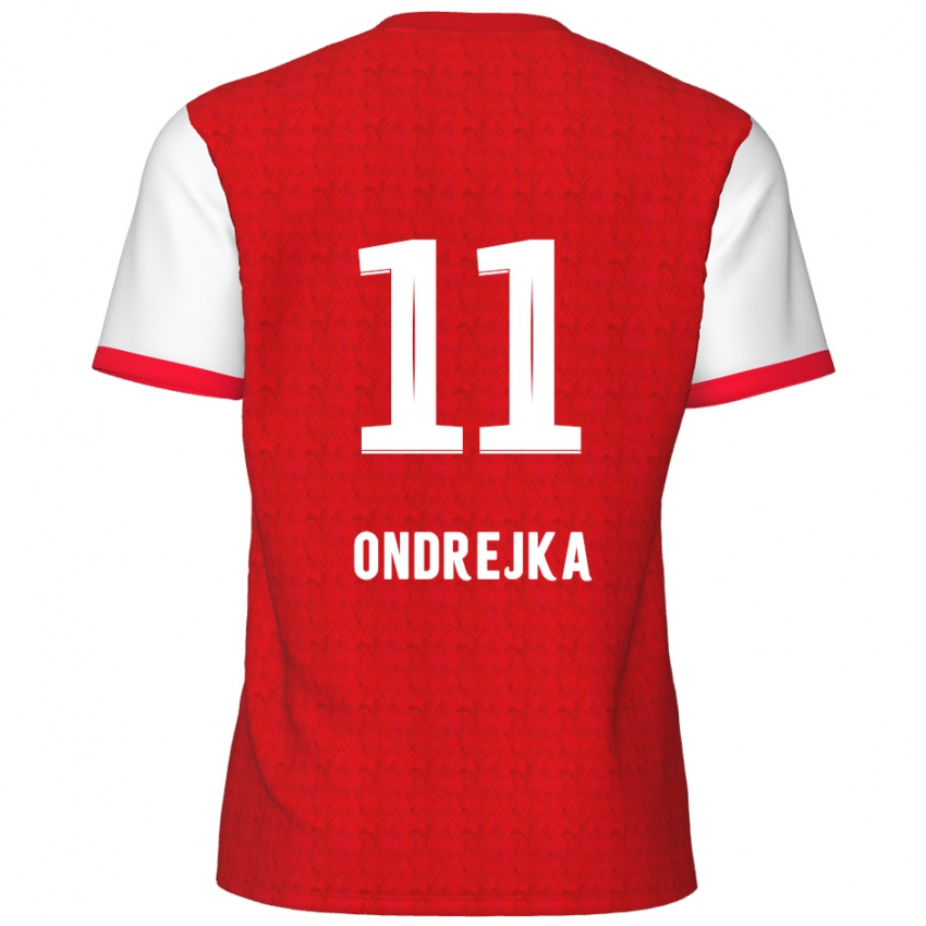 Hombre Camiseta Jacob Ondrejka #11 Rojo Blanco 1ª Equipación 2024/25 La Camisa Chile