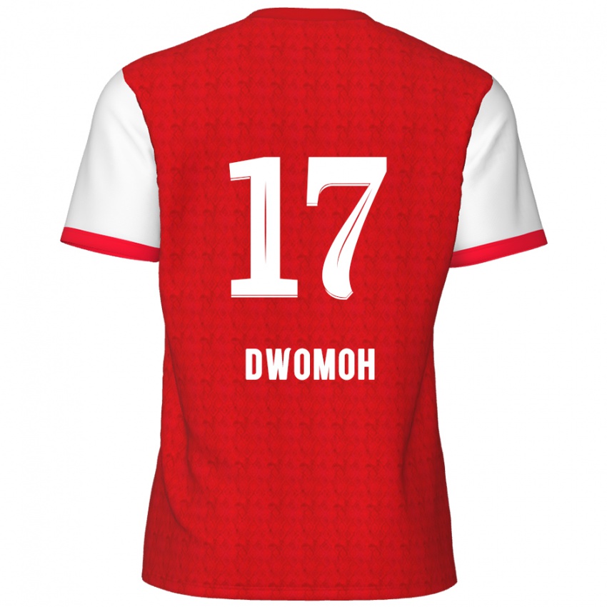 Hombre Camiseta Pierre Dwomoh #17 Rojo Blanco 1ª Equipación 2024/25 La Camisa Chile