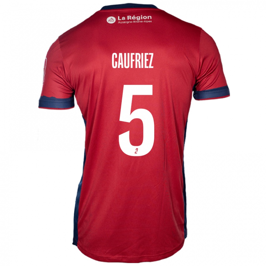 Hombre Camiseta Maximiliano Caufriez #5 Borgoña Claro 1ª Equipación 2024/25 La Camisa Chile