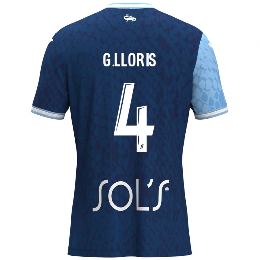 Hombre Camiseta Gautier Lloris #4 Azul Cielo Azul Oscuro 1ª Equipación 2024/25 La Camisa Chile