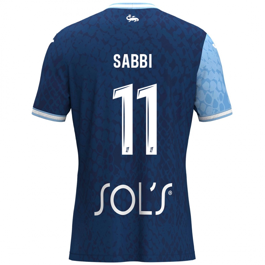 Hombre Camiseta Emmanuel Sabbi #11 Azul Cielo Azul Oscuro 1ª Equipación 2024/25 La Camisa Chile