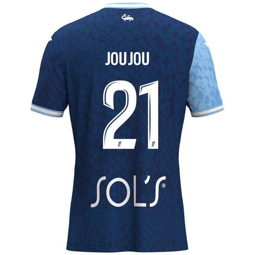 Hombre Camiseta Antoine Joujou #21 Azul Cielo Azul Oscuro 1ª Equipación 2024/25 La Camisa Chile