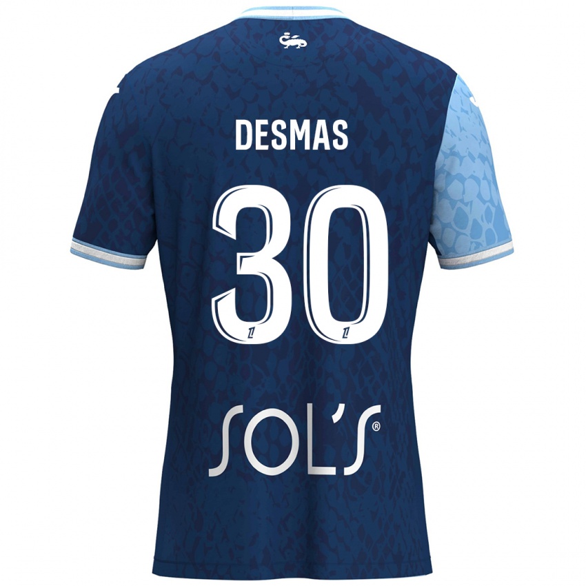 Hombre Camiseta Arthur Desmas #30 Azul Cielo Azul Oscuro 1ª Equipación 2024/25 La Camisa Chile