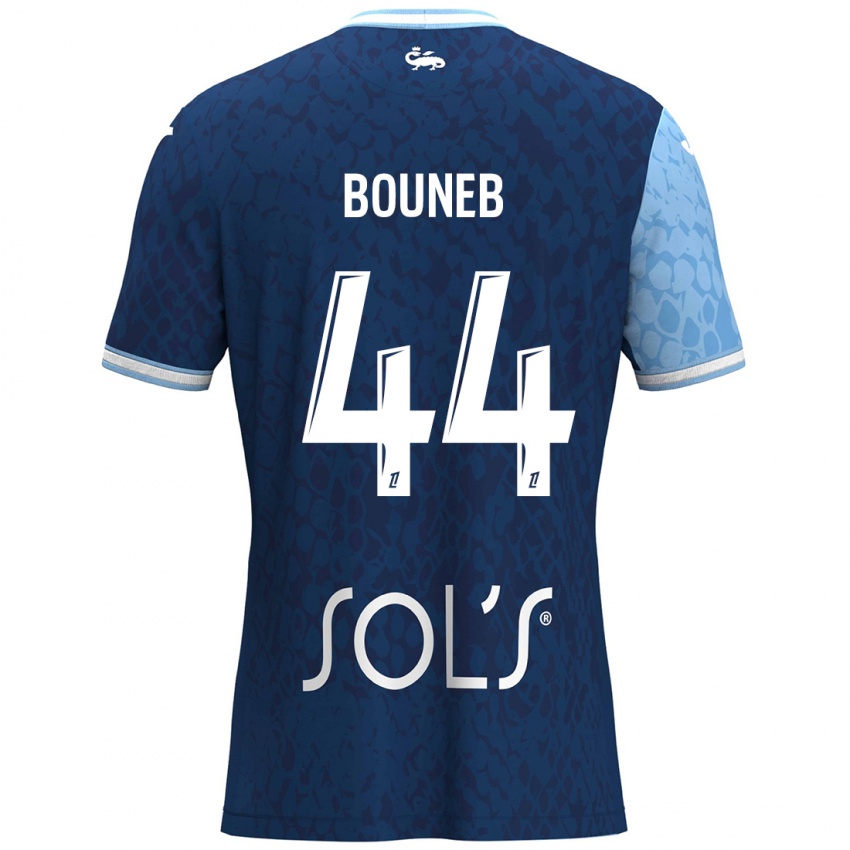 Hombre Camiseta Ismaïl Bouneb #44 Azul Cielo Azul Oscuro 1ª Equipación 2024/25 La Camisa Chile