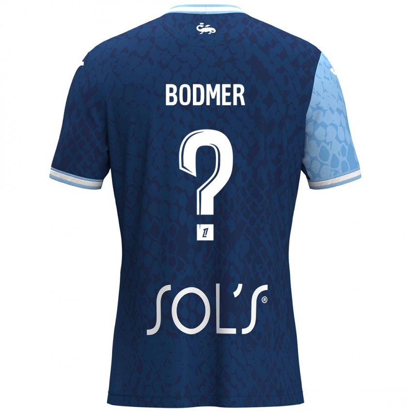 Hombre Camiseta Mathéo Bodmer #0 Azul Cielo Azul Oscuro 1ª Equipación 2024/25 La Camisa Chile