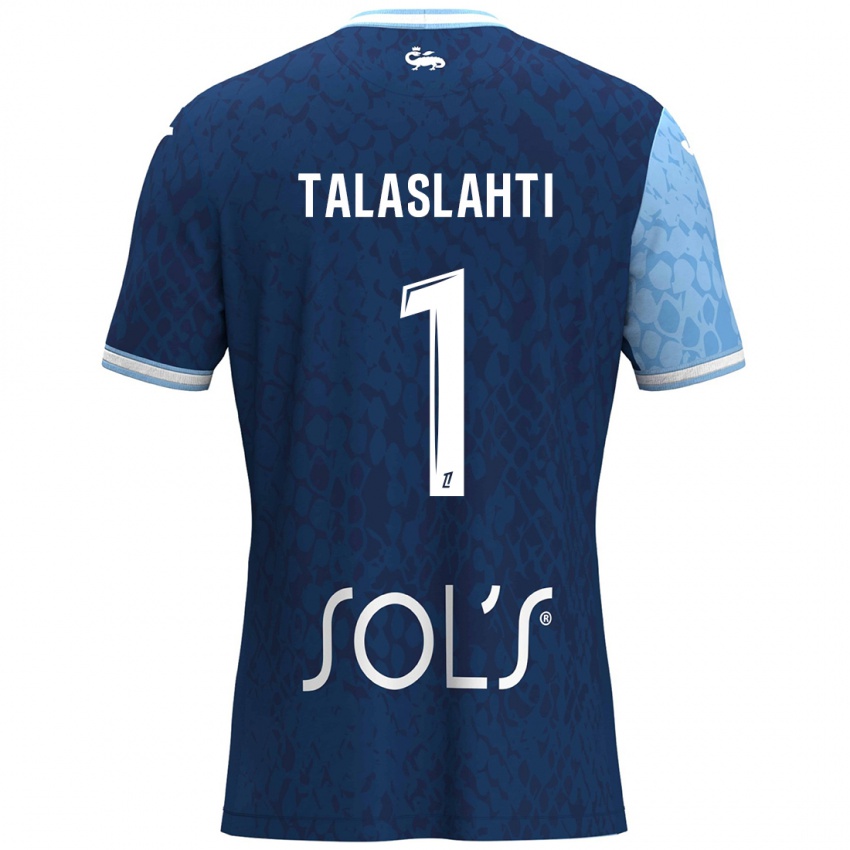 Hombre Camiseta Katriina Talaslahti #1 Azul Cielo Azul Oscuro 1ª Equipación 2024/25 La Camisa Chile