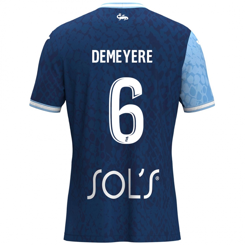 Hombre Camiseta Silke Demeyere #6 Azul Cielo Azul Oscuro 1ª Equipación 2024/25 La Camisa Chile