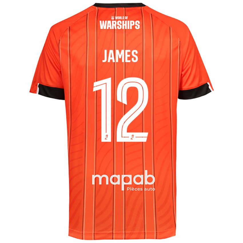 Hombre Camiseta Isaac James #12 Naranja 1ª Equipación 2024/25 La Camisa Chile