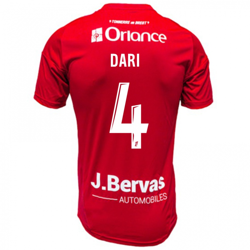 Hombre Camiseta Achraf Dari #4 Rojo Blanco 1ª Equipación 2024/25 La Camisa Chile