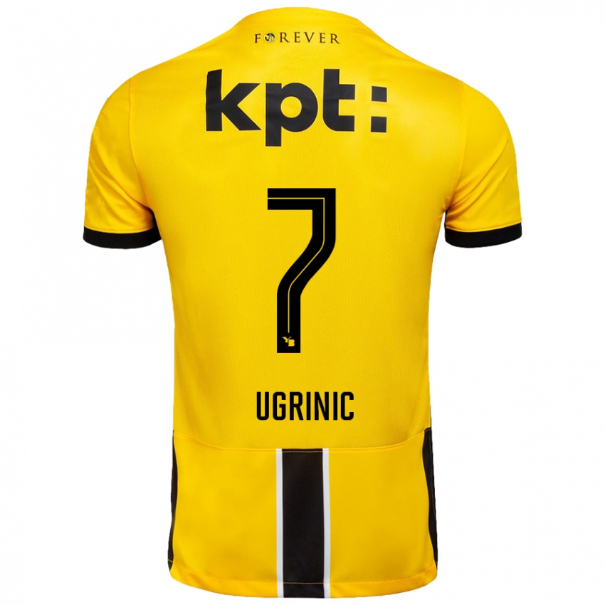 Hombre Camiseta Filip Ugrinic #7 Amarillo Negro 1ª Equipación 2024/25 La Camisa Chile