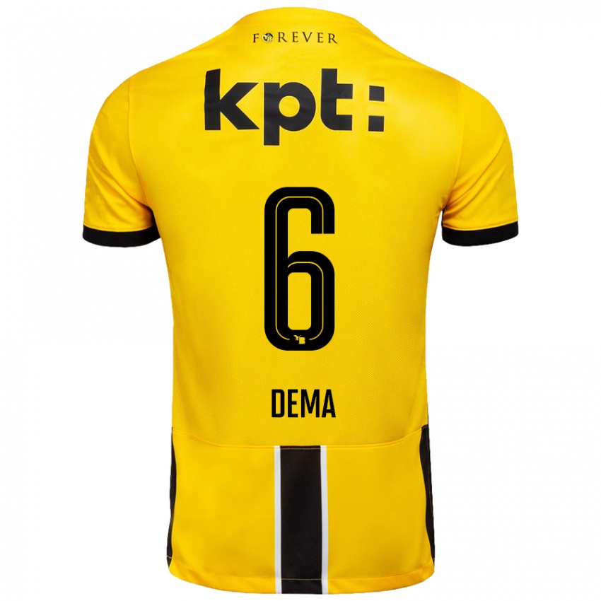 Hombre Camiseta Jashar Dema #6 Amarillo Negro 1ª Equipación 2024/25 La Camisa Chile